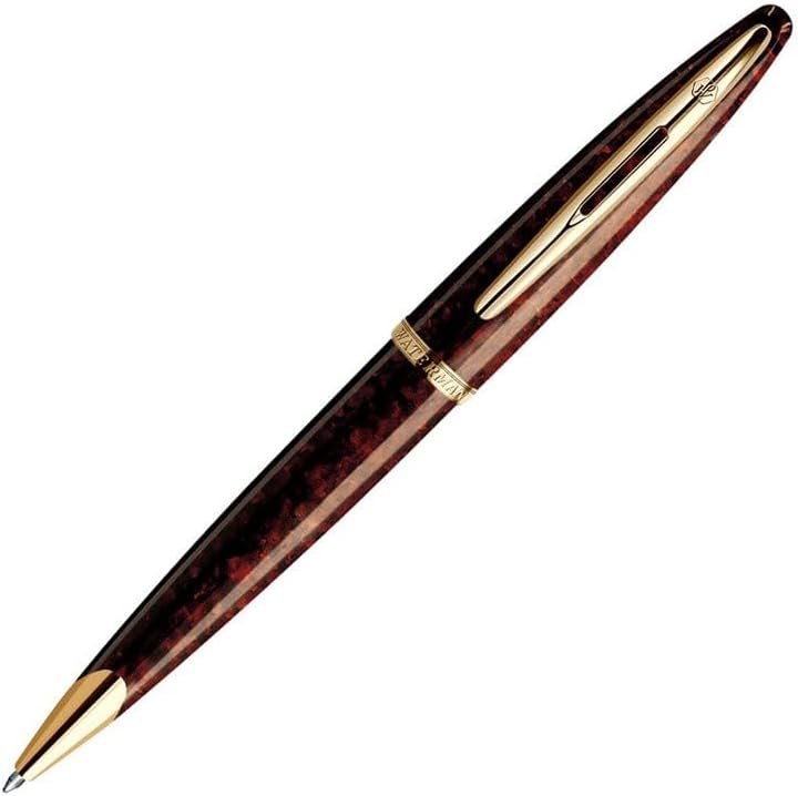 Waterman Carène Ballpoint Pen in Marine Amber with 23k Gold Clip and Blue Ink Cartridge - Gift Boxed - Image 1